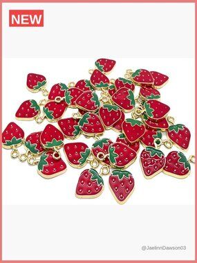 Strawberry Charm Pendant for DIY Jewelry Making Bracelets Necklaces Earrings